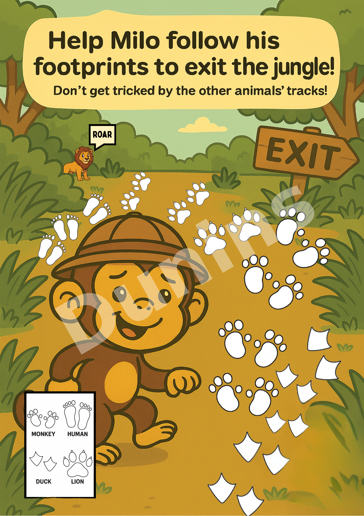 Book 3: The River Crossing Adventure | Preschool Animal Learning & Activity Book | Dunins