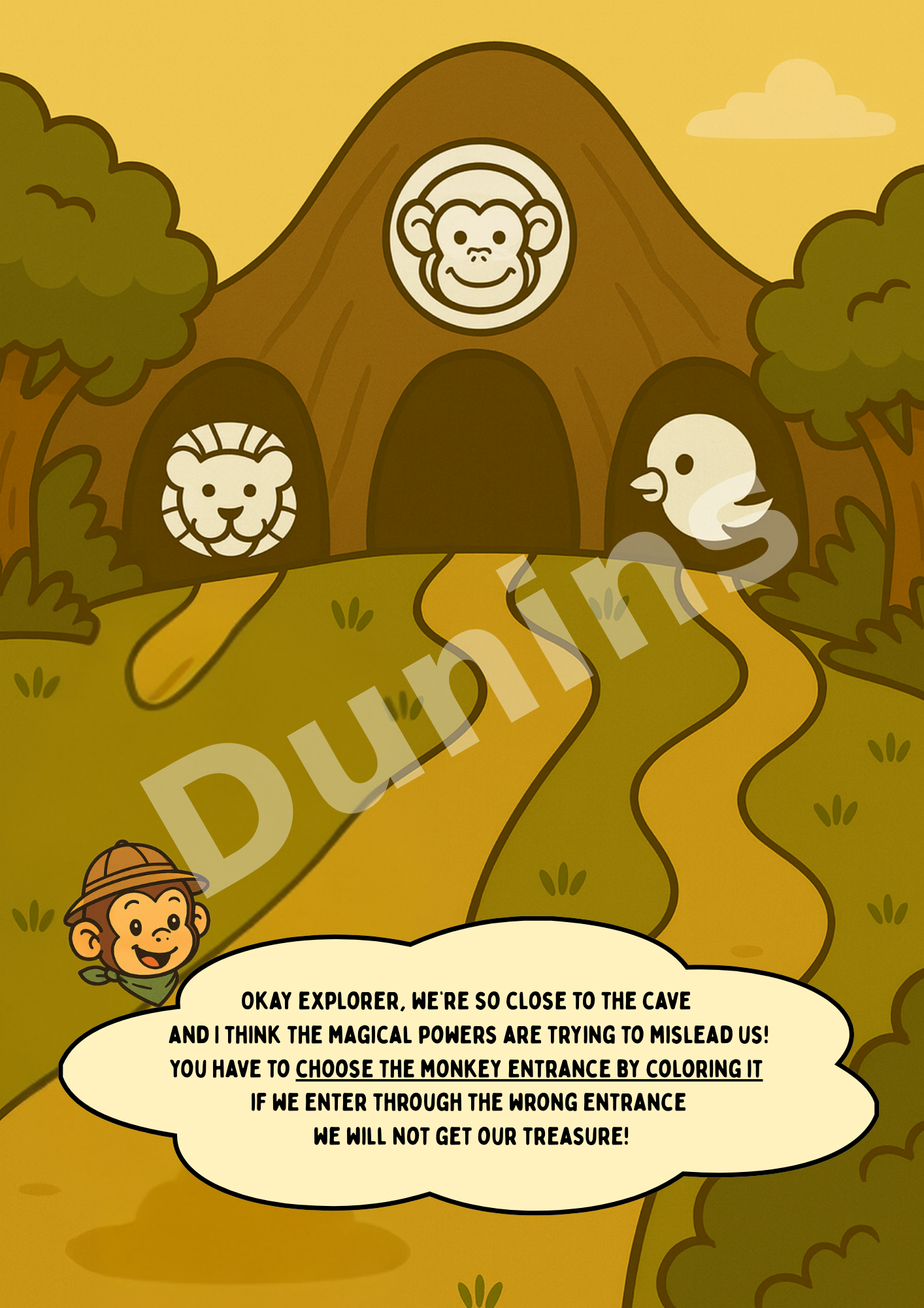 Book 4: The Cave Of Treasure Adventure | Preschool Animal Learning & Activity Book | Dunins