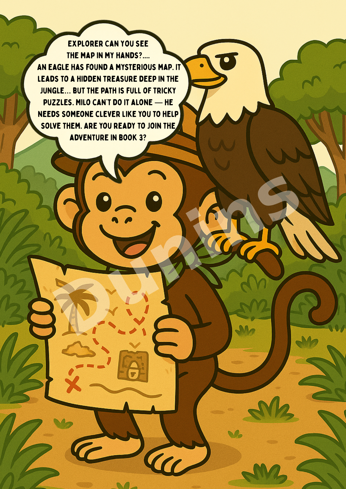 Book 2: The Lost Map adventure | Preschool Animal Learning & Activity Book | Dunins