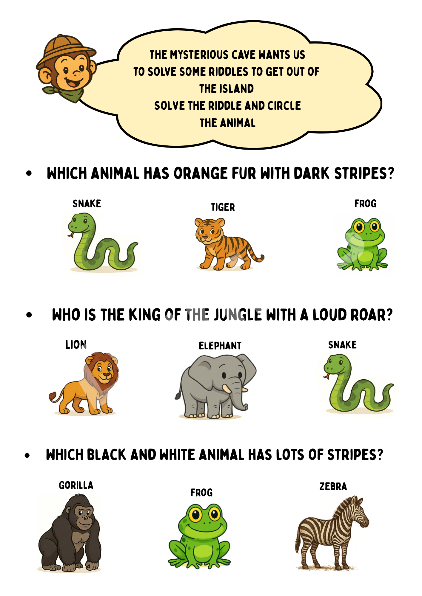 Book 3: The River Crossing Adventure | Preschool Animal Learning & Activity Book | Dunins
