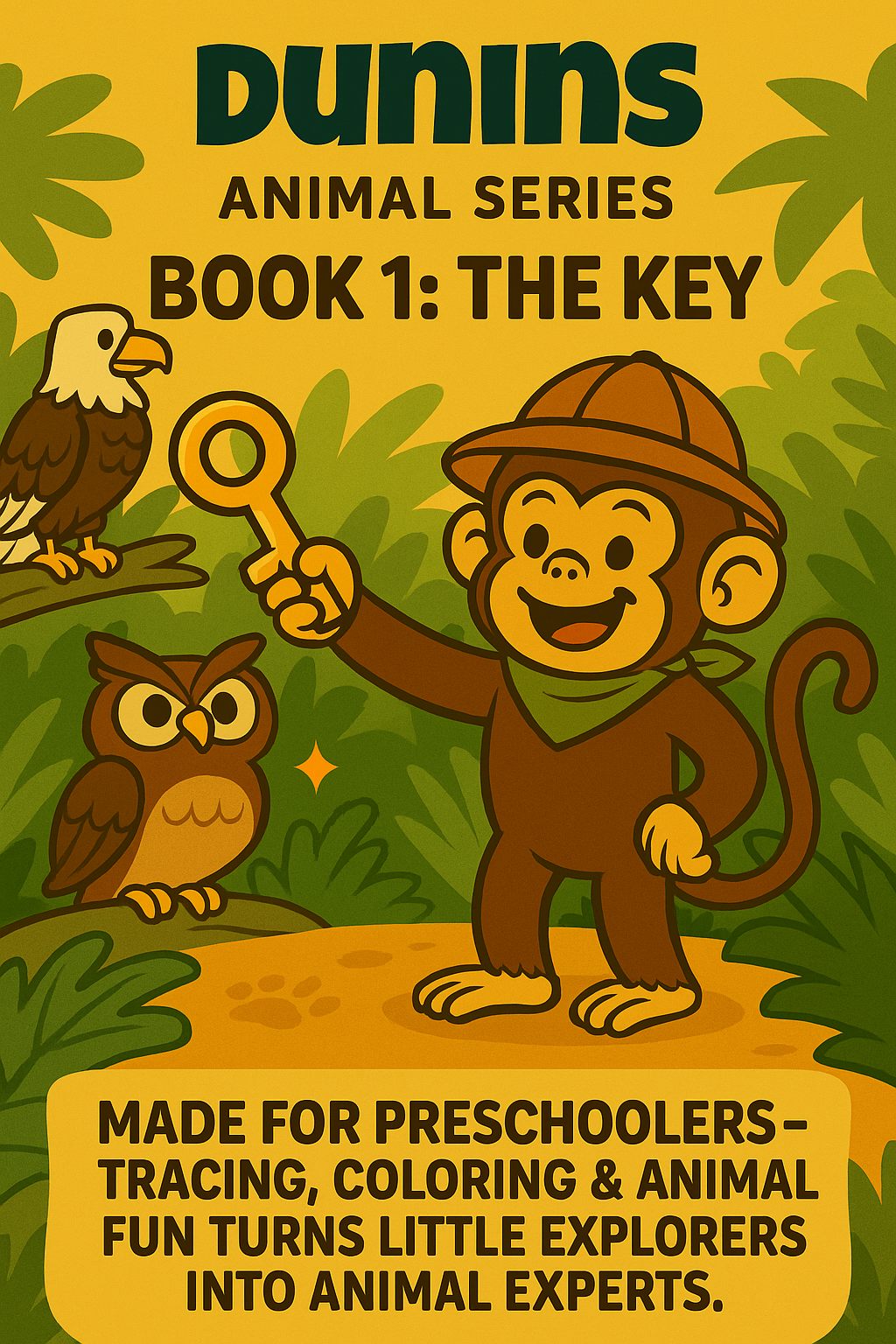 Book 1: The Key – Animal Tracing & Coloring Workbook for Preschoolers | Dunins