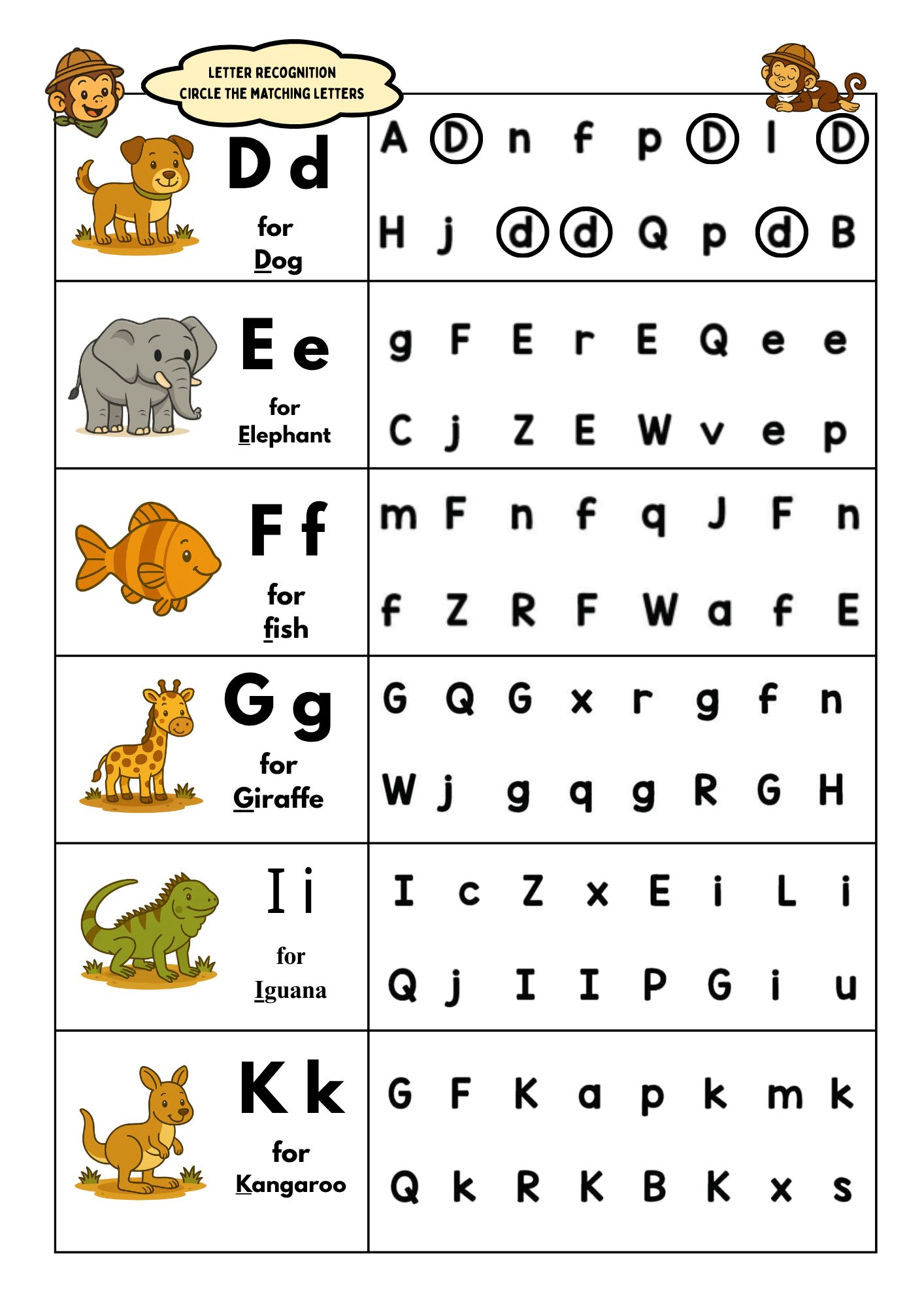 Book 1: The Key | Preschool Animal Learning & Activity Book | Dunins