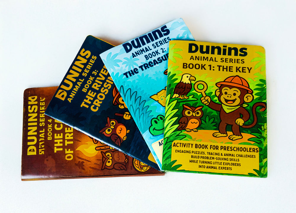 Full set 1-4 Dunins Animals Book Series