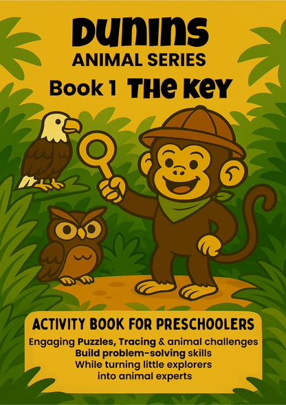 Book 1: The Key | Preschool Animal Learning & Activity Book | Dunins