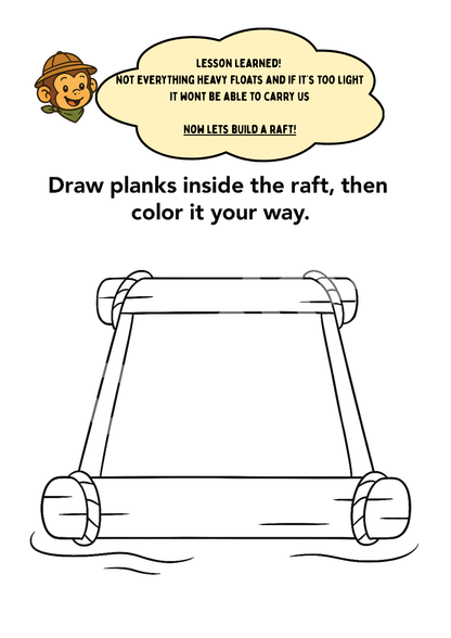 Book 3: The River Crossing Adventure | Preschool Animal Learning & Activity Book | Dunins